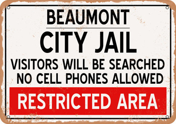 City Jail of Beaumont Reproduction - Metal Sign