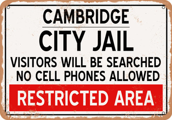 City Jail of Cambridge Reproduction - Metal Sign