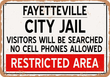 City Jail of Fayetteville Reproduction - Metal Sign