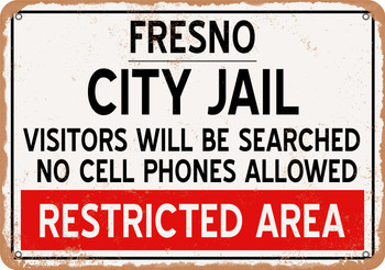 City Jail of Fresno Reproduction - Metal Sign