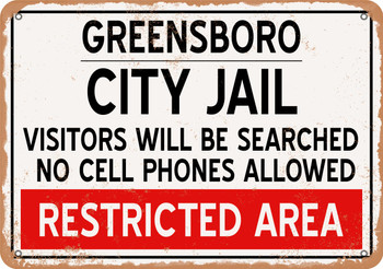 City Jail of Greensboro Reproduction - Metal Sign