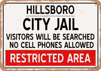 City Jail of Hillsboro Reproduction - Metal Sign