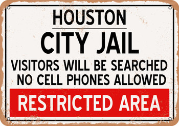 City Jail of Houston Reproduction - Metal Sign