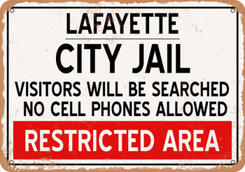 City Jail of Lafayette Reproduction - Metal Sign