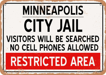 City Jail of Minneapolis Reproduction - Metal Sign