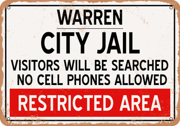 City Jail of Warren Reproduction - Metal Sign