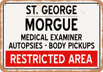 Morgue of St. George for Halloween  - Metal Sign