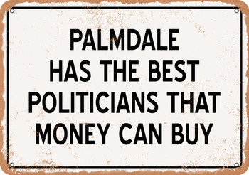 Palmdale Politicians Are the Best Money Can Buy - Rusty Look Metal Sign