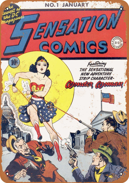 Sensation Comics #1 - Metal Sign