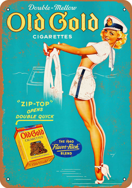 Old Gold Cigarettes Pin-Up - Metal Sign