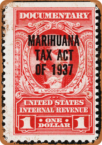 1937 Marijuana Tax Act Stamp - Metal Sign