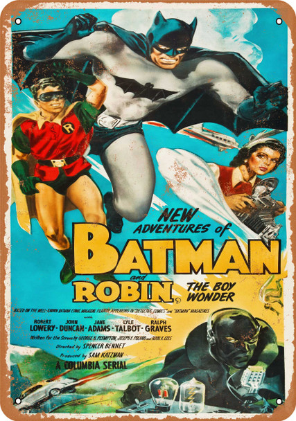 1949 Batman and Robin Serial - Metal Sign