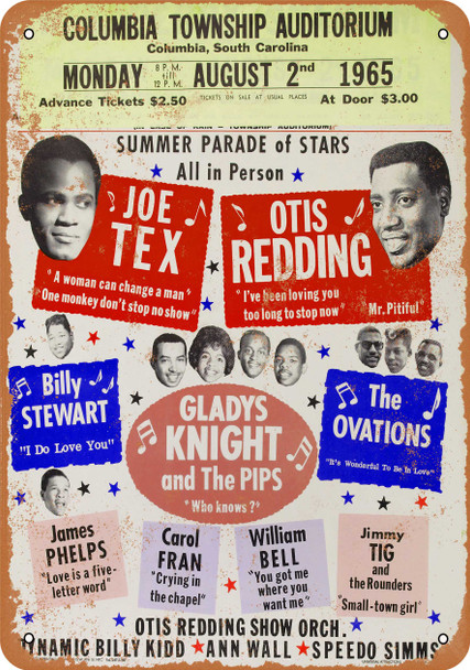 1965 Otis Redding in South Carolina - Metal Sign 1965 Otis Redding in South Carolina - Metal Sign