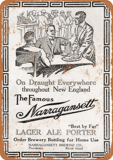 1914 Narragansett Beer - Metal Sign
