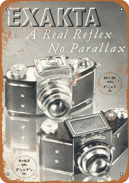 1937 Exakta Reflex Cameras - Metal Sign
