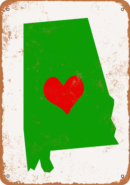 Love Heart Alabama - Metal Sign
