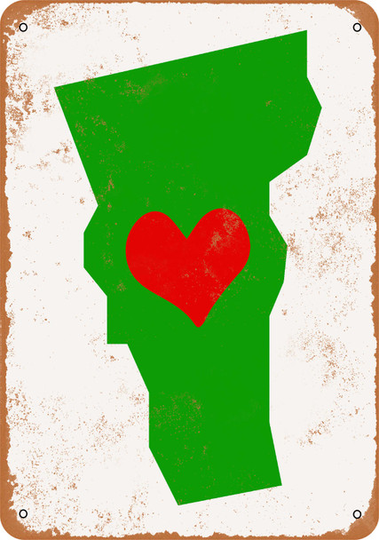 Love Heart Vermont - Metal Sign