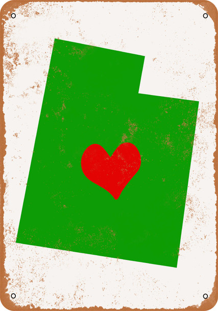 Love Heart Utah - Metal Sign