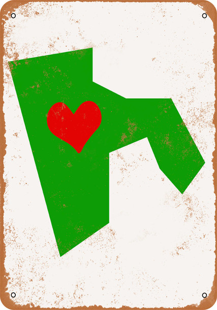Love Heart Rhode Island - Metal Sign