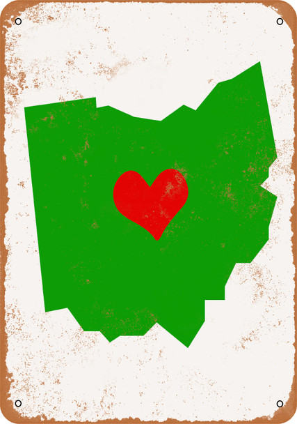 Love Heart Ohio - Metal Sign