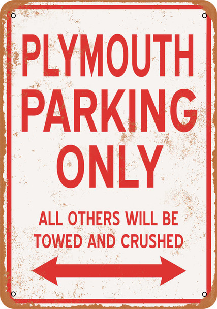PLYMOUTH Parking Only - Metal Sign