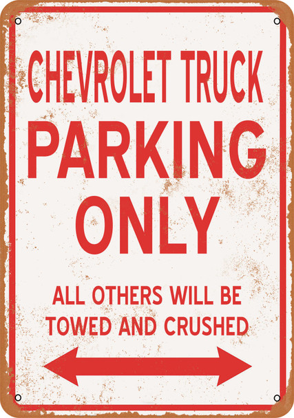 CHEVROLET TRUCK Parking Only - Metal Sign
