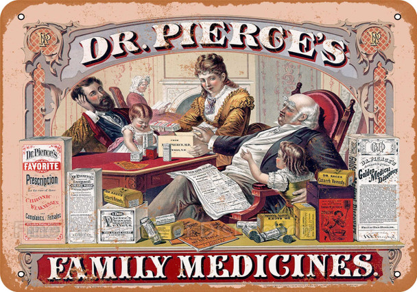 1874 Dr. Pierce's Family Medicine - Metal Sign