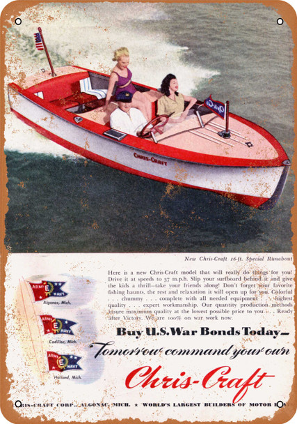 1945 Chris-Craft Runabouts - Metal Sign