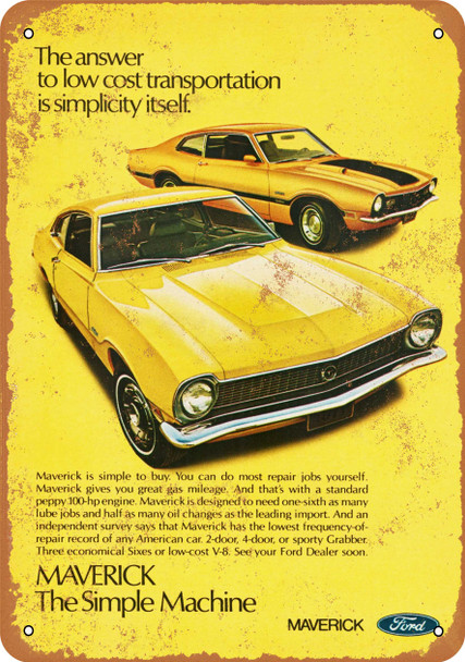 1971 Ford Maverick - Metal Sign