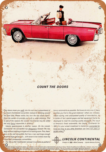 1962 Lincoln Continental - Metal Sign