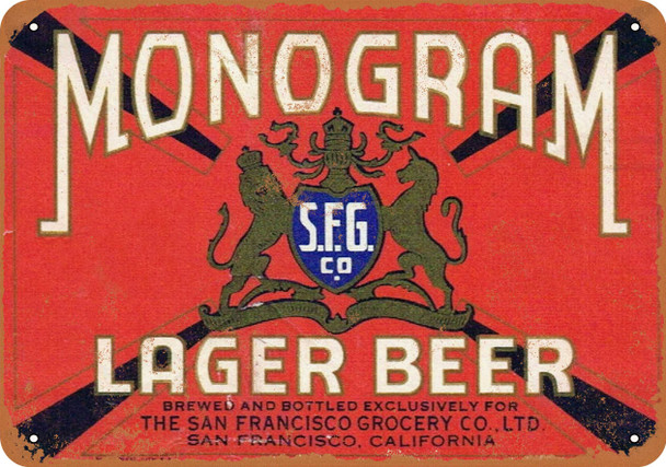 Monogram Beer - Metal Sign