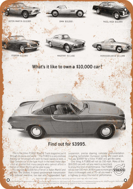 1963 Volvo P1800 - Metal Sign 1963 Volvo P1800 - Metal Sign
