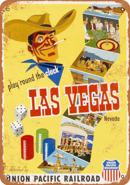 1952 Union Pacific to Las Vegas - Metal Sign
