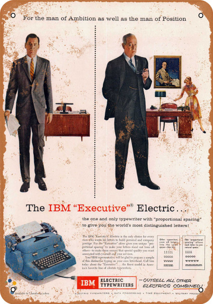 1957 IBM Executive Electric Typewriters - Metal Sign