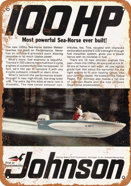 1966 Johnson Boat Motors - Metal Sign