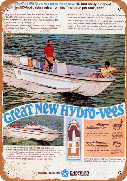 1968 Chrysler Boats - Metal Sign