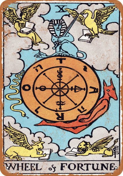 Major Arcana - Wheel of Fortune - Metal Sign