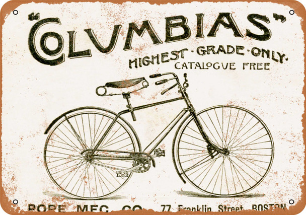 1896 Columbia Bicycles - Metal Sign
