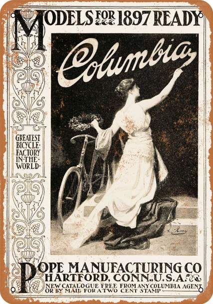1897 Columbia Bicycles - Metal Sign