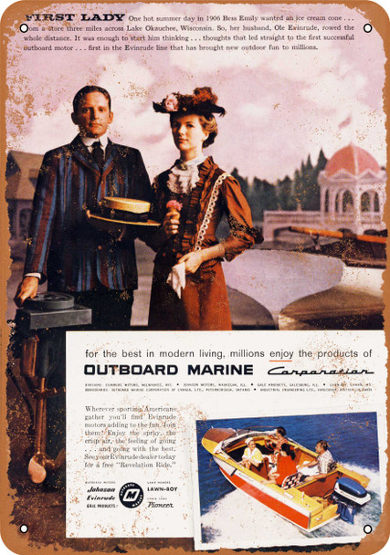 1957 Evinrude Boat Motors - Metal Sign 3