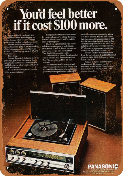 1969 Panasonic Record Players - Metal Sign