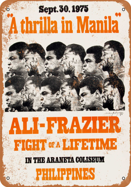 1975 Thrilla in Manila Ali Frazier - Metal Sign
