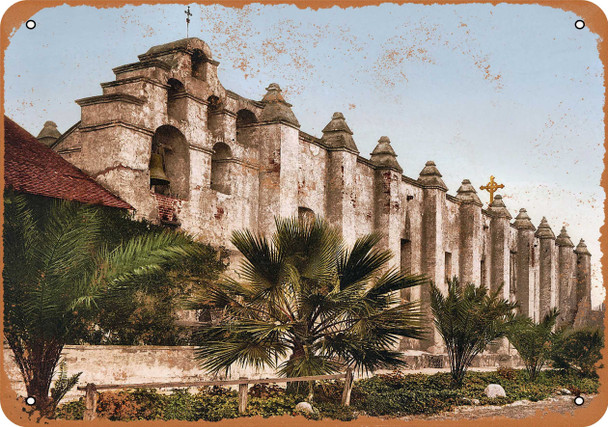 1899 Mission San Gabriel California - Metal Sign