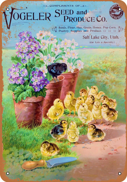 1907 Vogeler Seeds and Produce - Metal Sign