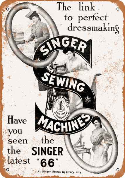 1910 Singer Sewing Machines - Metal Sign