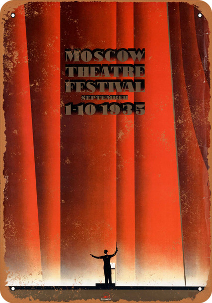 1935 Moscow Theatre Festival - Metal Sign