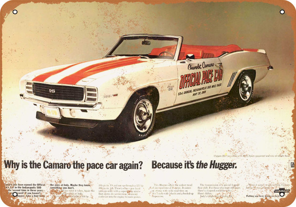 1969 Camaro SS Indy Pace Car - Metal Sign