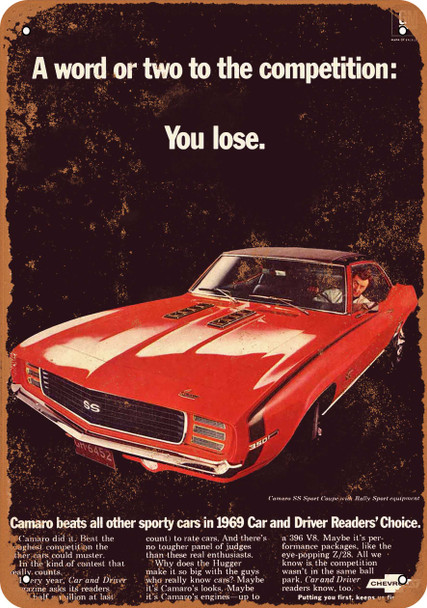 1969 Camaro - Metal Sign 3