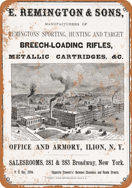 1874 Remington Firearms Brochure - Metal Sign