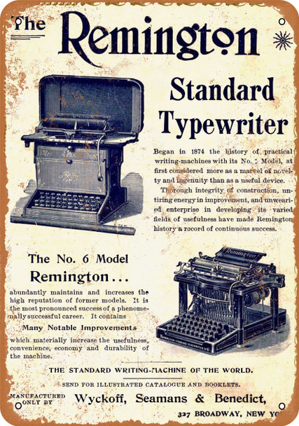 1896 Remington Typewriters - Metal Sign
